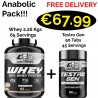 CORE CHAMPS 100% WHEY PROTEIN 2.26 Kgs - 65 Servings + FREE Test Booster 90 Tabs - 45 Servings