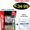 Nutrend 100% Whey Protein 1000 g - 33 Servings + 250 g Creatine - 41 Servings