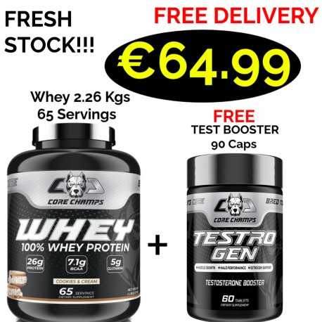 CORE CHAMPS 100% WHEY PROTEIN 2.26 Kgs -66 Servings