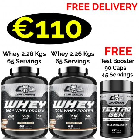 CORE CHAMPS 100% WHEY PROTEIN 2.26 Kgs -66 Servings