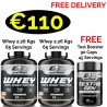 1+1 CORE CHAMPS 100% WHEY PROTEIN 4.52 Kgs - 130 Servings + FREE Test Booster 90 Caps - 45 Servings