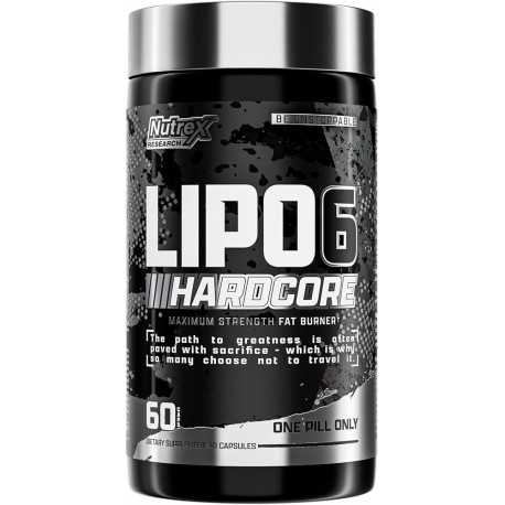 USA version Nutrex Lipo-6 Hardcore 60 caps - fat burner 60 Caps - 60 Servings