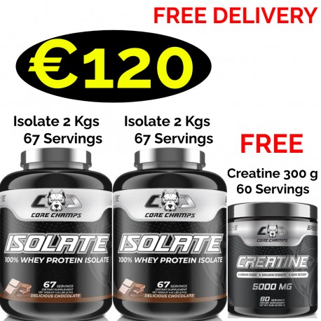 CORE CHAMPS 100% ISOLATE WHEY PROTEIN 2 Kgs -67 Servings